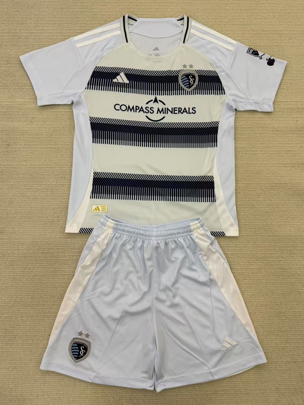 25-26 Sporting Kansas City Home Kids Soccer Jersey (带章)