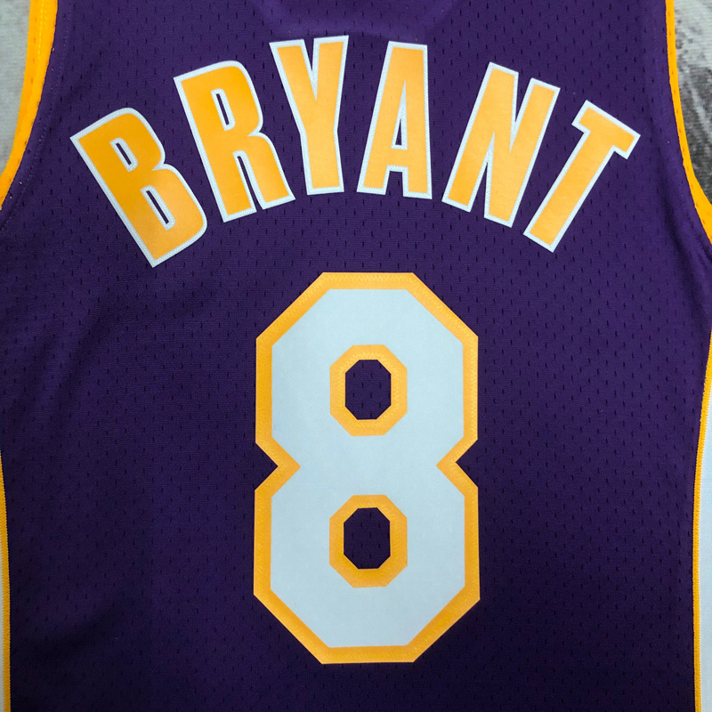 2001 LAKERS BRYANT #8 Purple Retro Top Quality ...