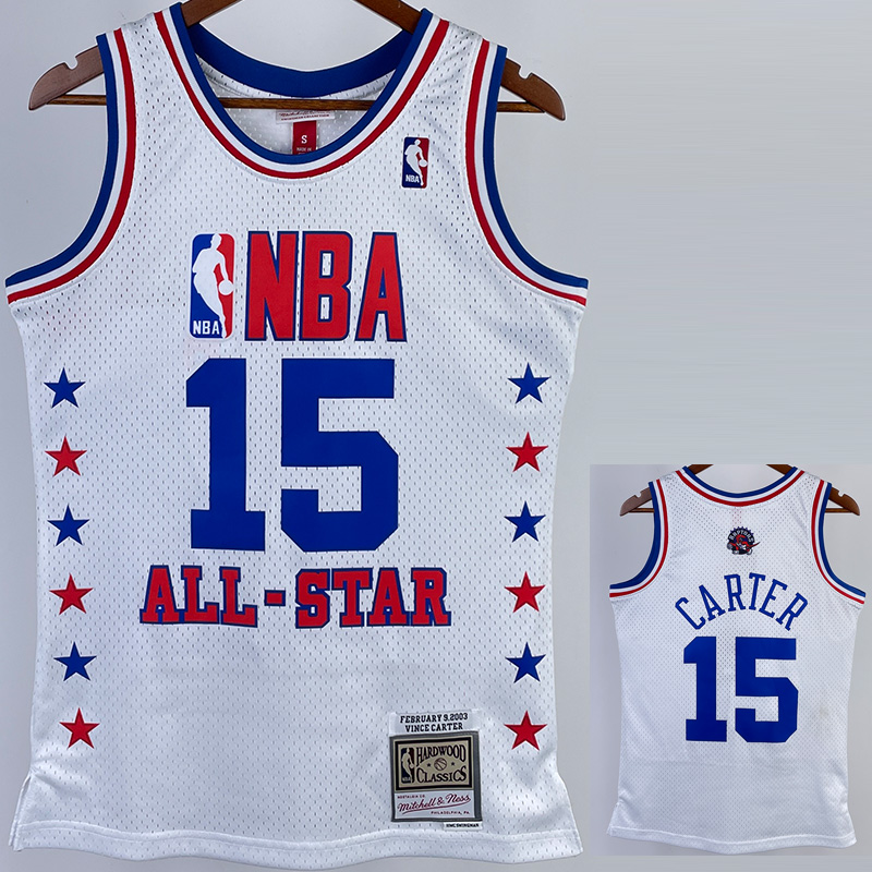 ALL-STAR CARTER #15 White Top Quality Hot Press...