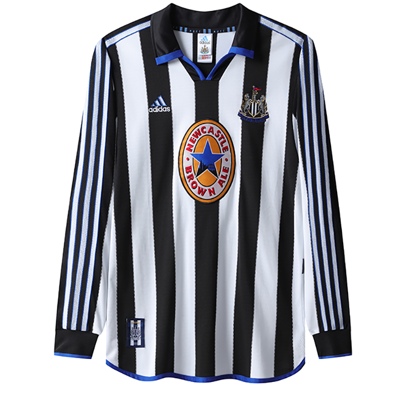 1999-2000 Newcastle Home Long Sleeve Retro Socc...
