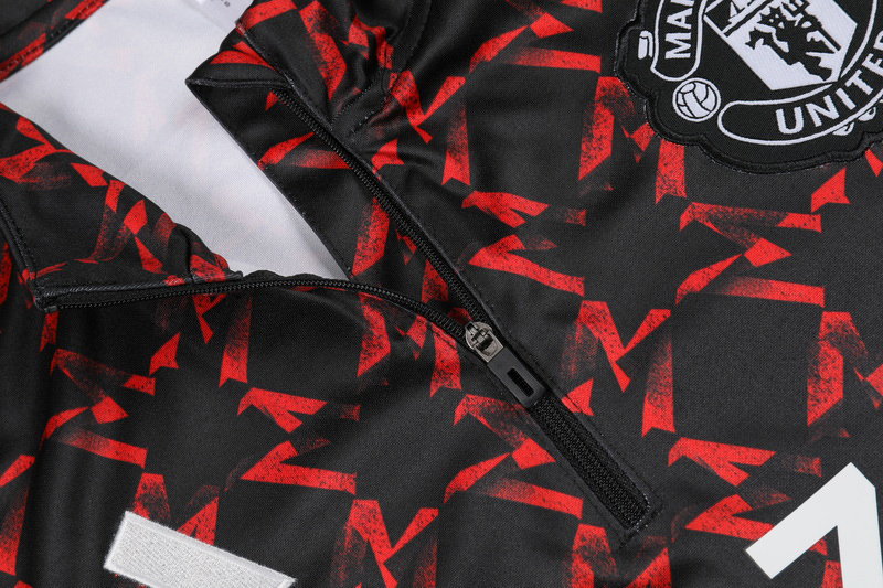 24-25 Man Utd Red black Half Pull Tracksuit (半拉链)(匹印)