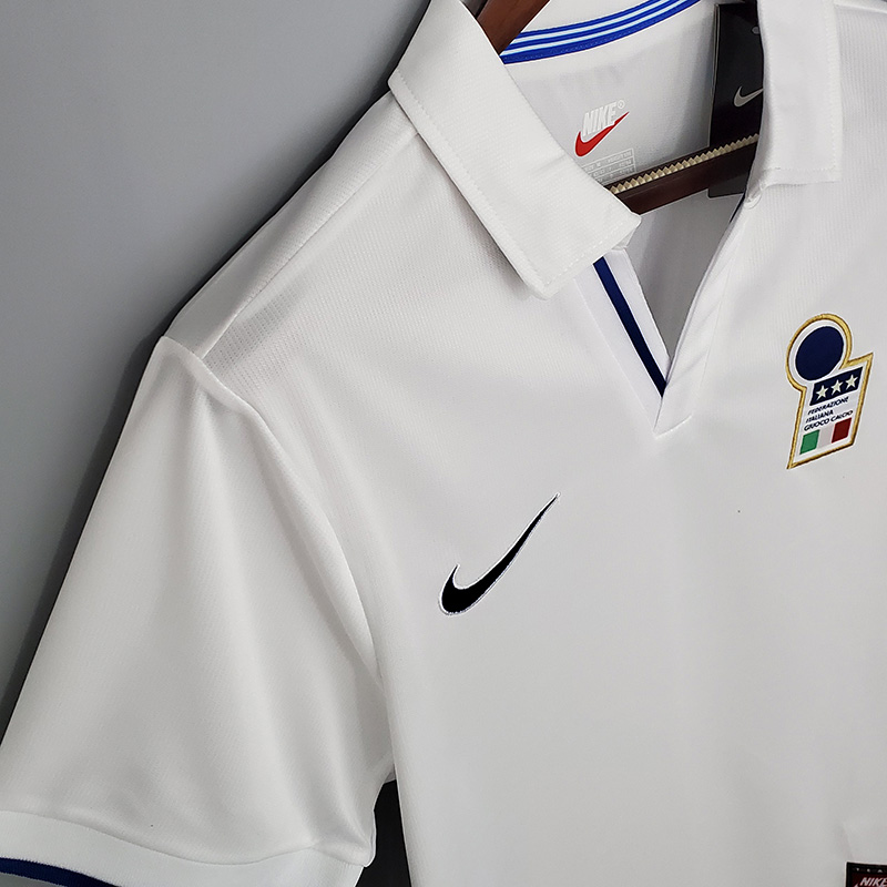 1998 Italy Away White Retro Soccer Jersey