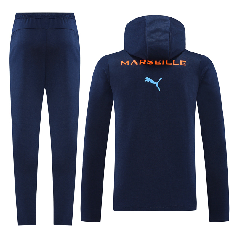 24-25 Marseille Royal blue Hoodie Jacket Tracksuit #01