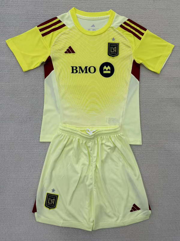 25-26 Los Angeles Light Yellow GoalKeeper Kids Soccer Jersey