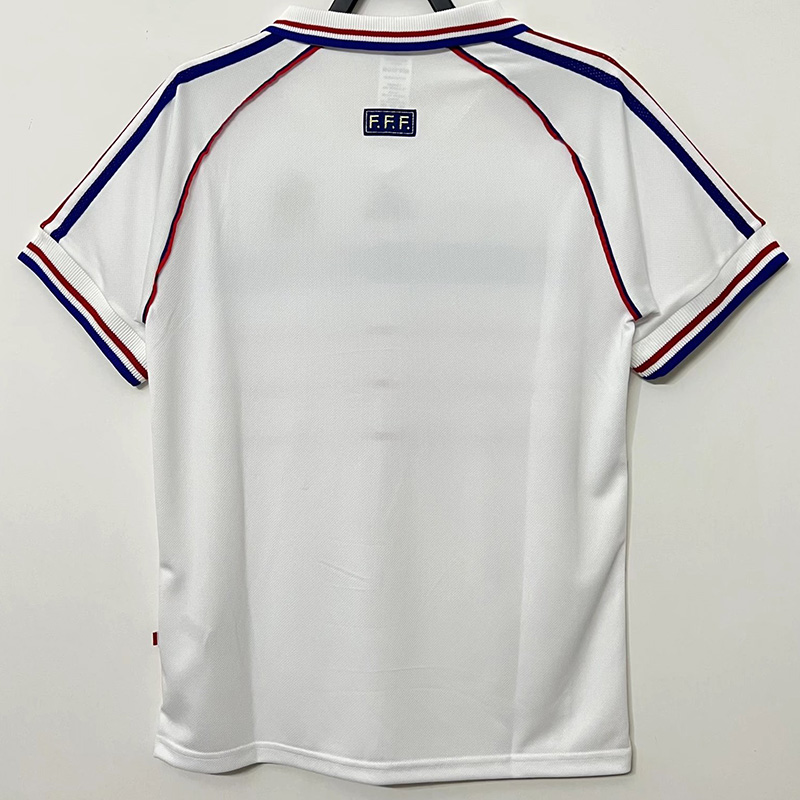 1998 France Away Retro Soccer Jersey(右胸带小字)