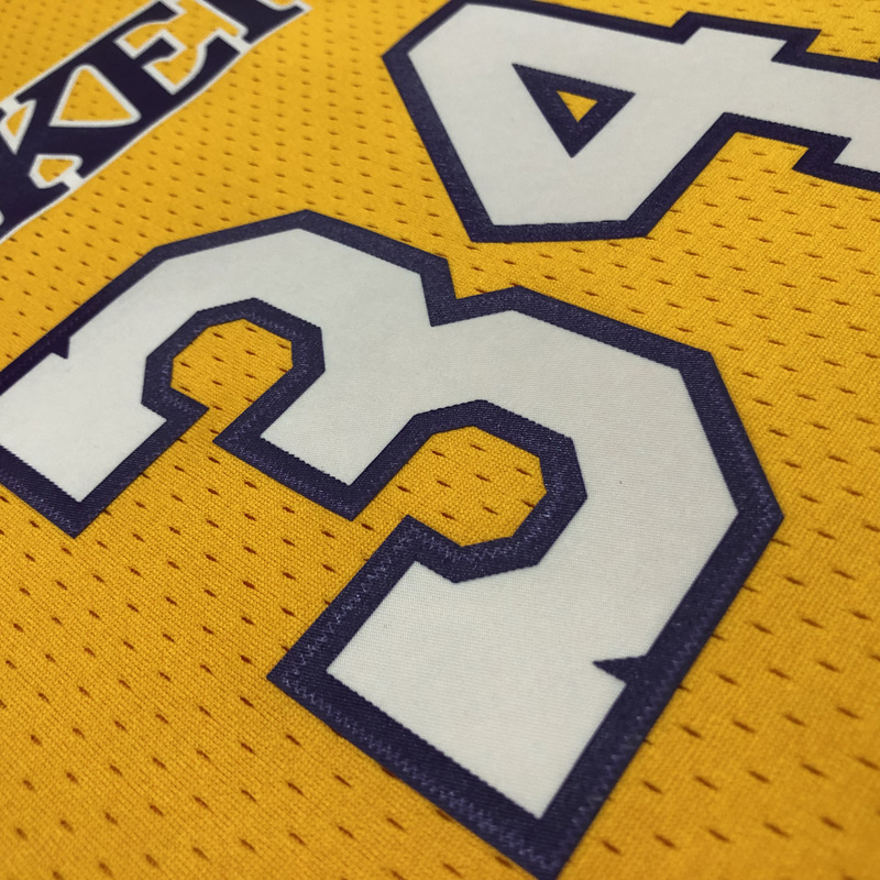 2000 LAKERS O‘NEAL #34 Yellow Retro Top Quality...