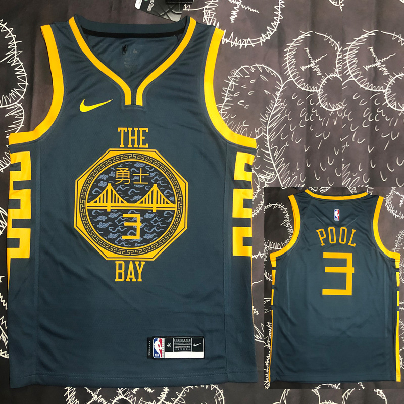 2018 WARRIORS POOL #3 Black Gray Top Quality Ho...