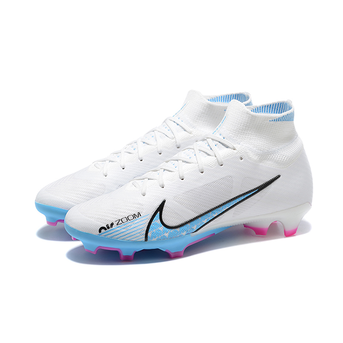 Air Zoom Mercurial Superfly IX Elite FG High Soccer Shoes-White/Blue-1881231