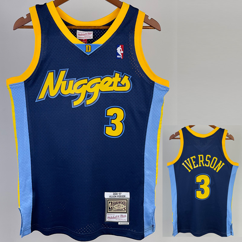 2006-07 Nuggets IVERSON #3 Royal Blue Retro Top...