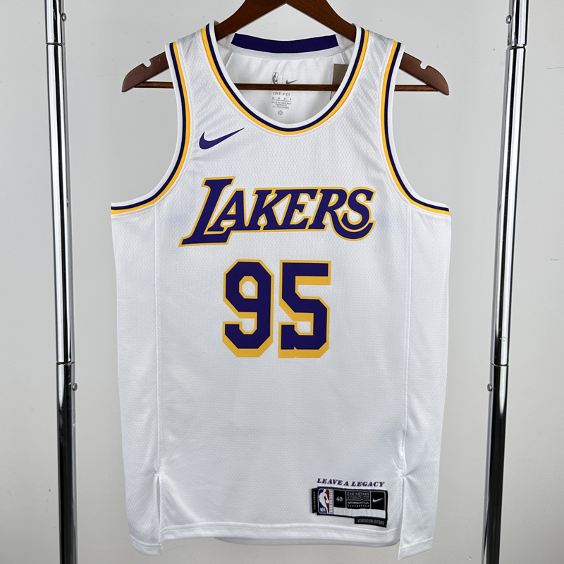 22-23 LAKERS TOSCANO #95 White Top Quality Hot Pressing NBA Jersey(圆领)