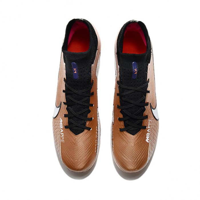 2022 World Cup in Qatar Mbappé Air Zoom Mercurial Vapor XV Elite FG High Soccer Shoes-Gold/Black-362388