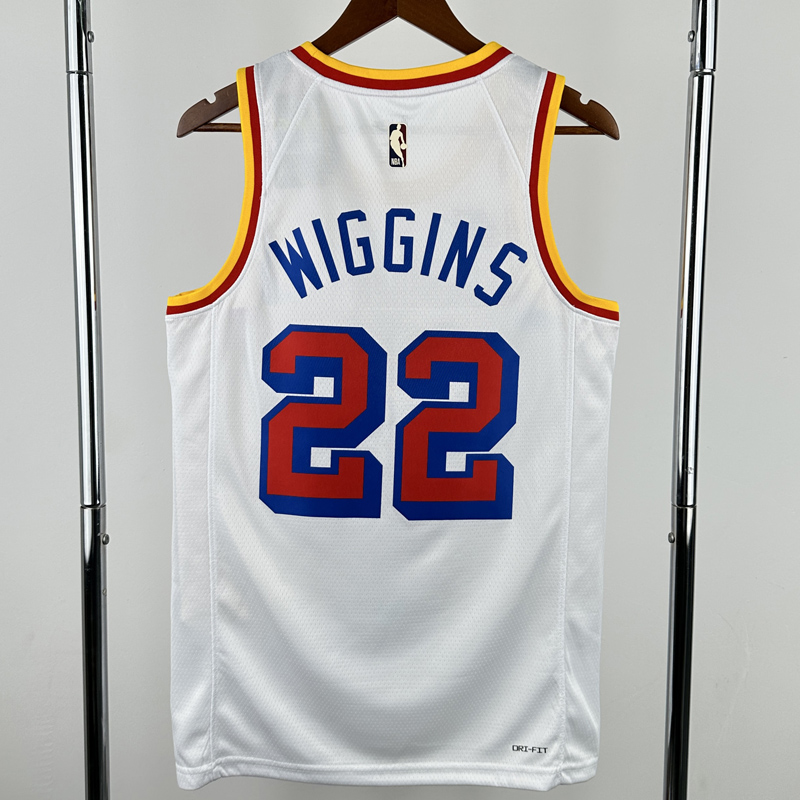24-25 WARRIORS WIGGINS #22 White Retro Top Quality Hot Pressing NBA Jersey