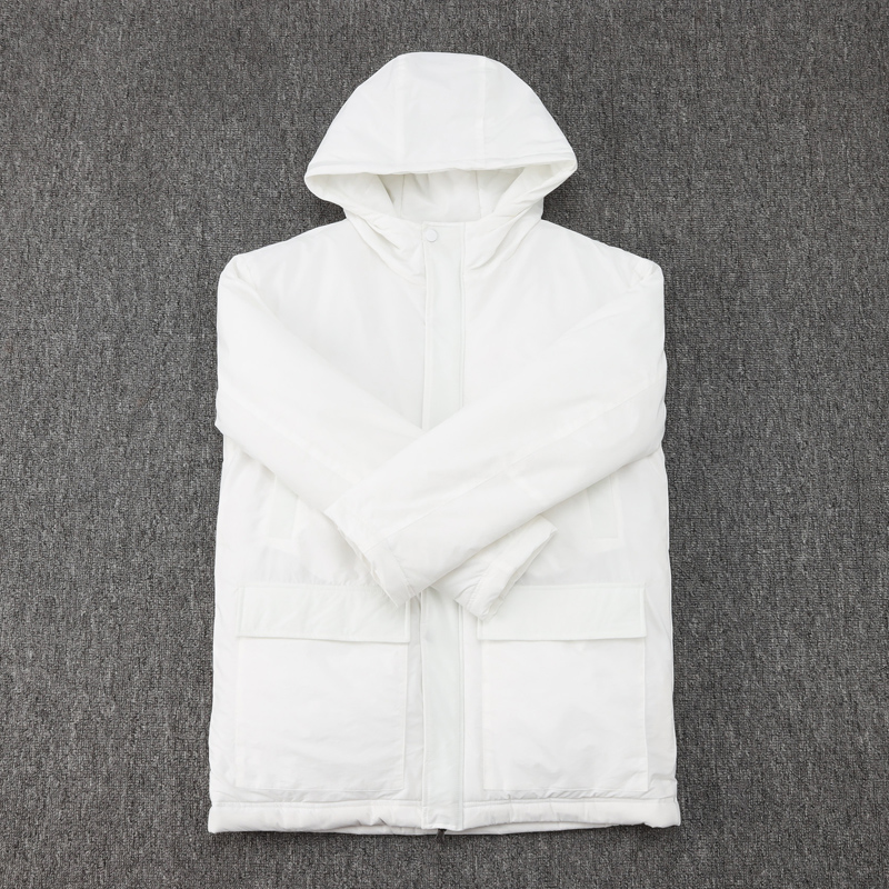 24-25 Marseille White Hooded Windbreaker Fabric Cotton Coat #G246(橙标)