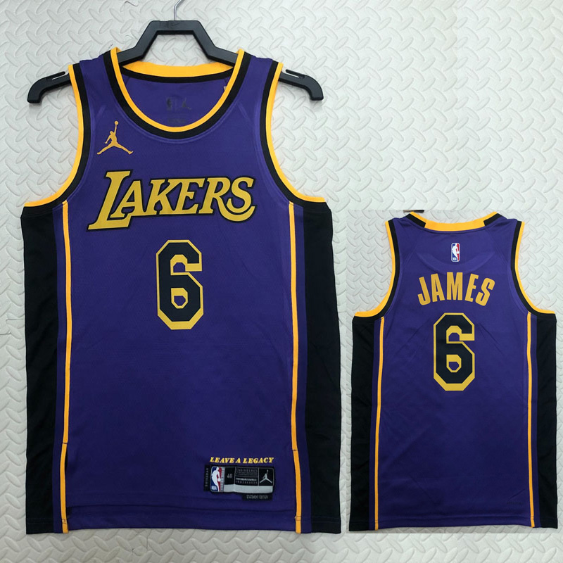 22-23 LAKERS JAMES #6 Purple Top Quality Hot Pr...