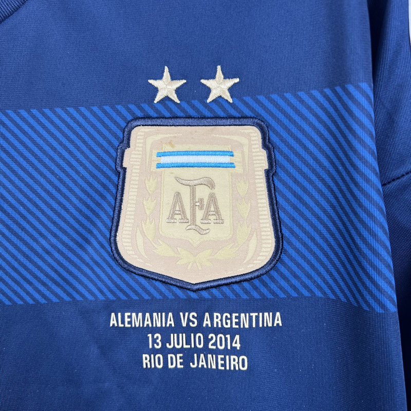 2014 Argentina Away Long Sleeve Retro Soccer Je...
