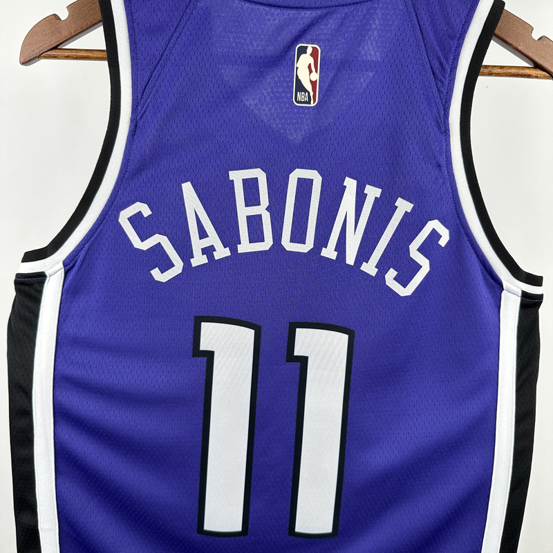 24-25 KINGS SABONIS #11 Purple Retro Top Quality Hot Pressing NBA Jersey(V领）