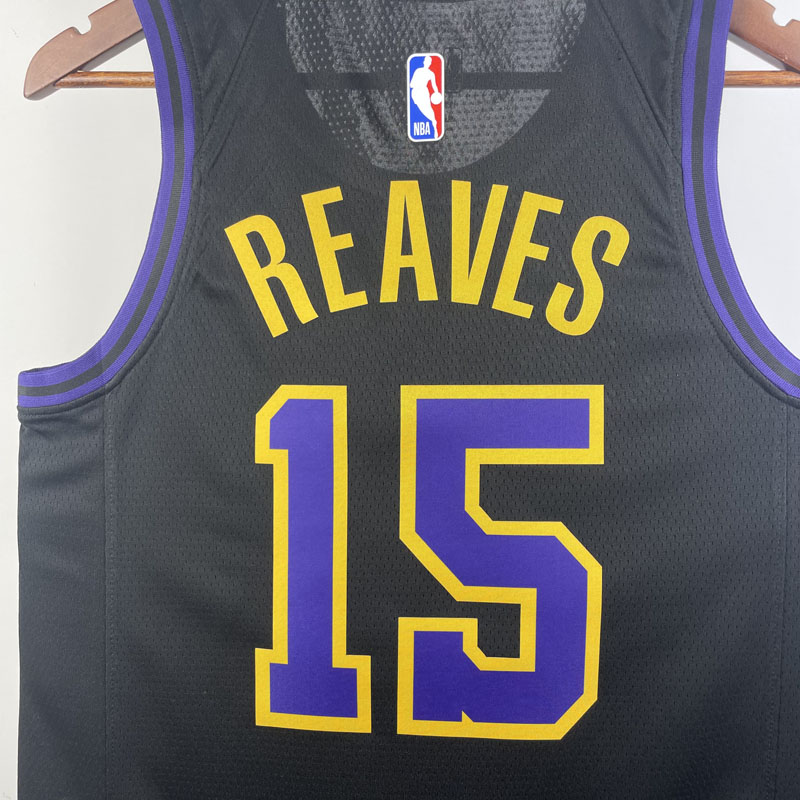 23-24 LAKERS REAVES #15 Black City Edition Top ...