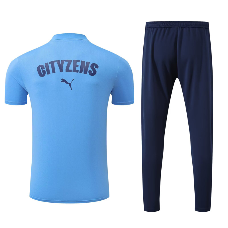 25-26 Man City Lake blue Polo Tracksuit