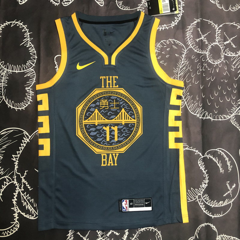 2018 WARRIORS THOMPSON #11 Black Gray Top Quali...