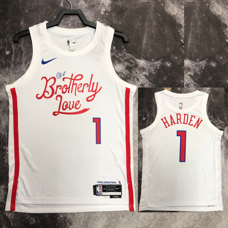 22-23 76ERS HARDEN #1 White City Edition Top Qu...