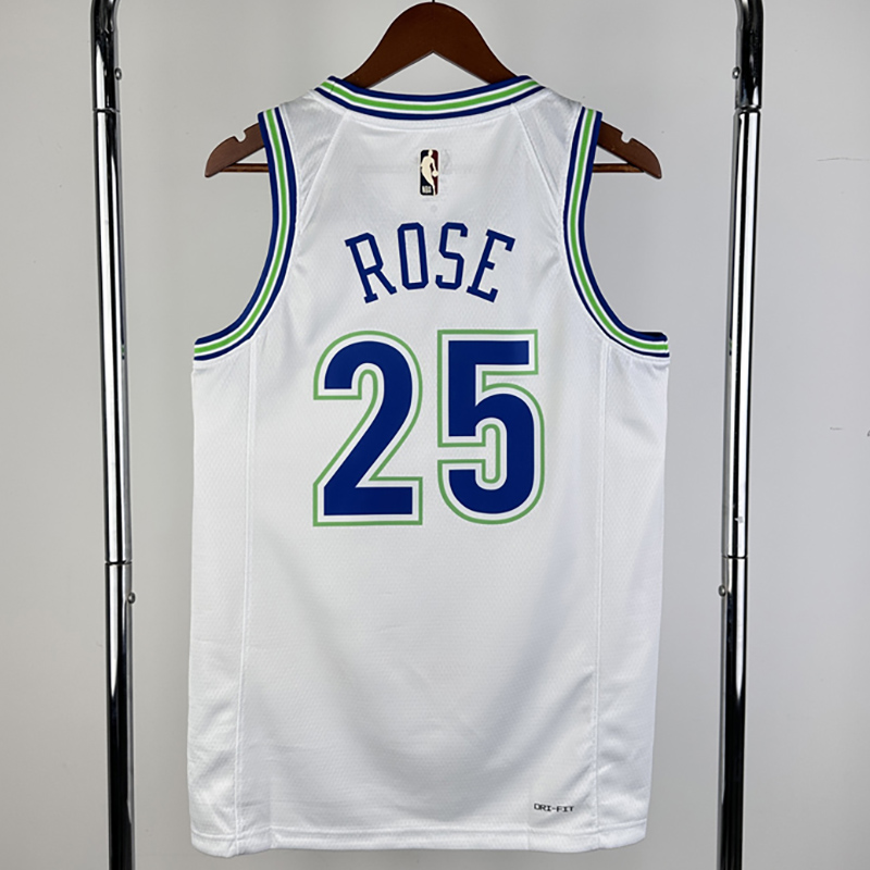 23-24 TIMBERWOLVES ROSE #25 White Top Quality H...