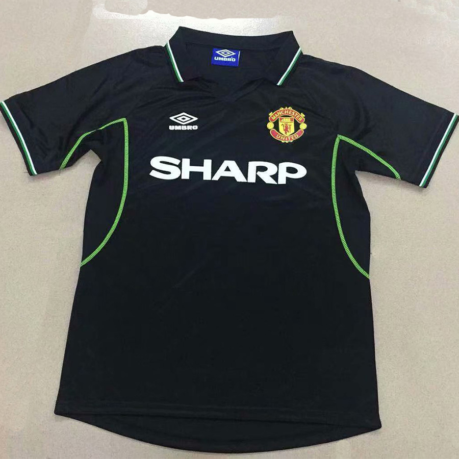 1998/1999 Man Utd Away Black Retro Soccer Jersey