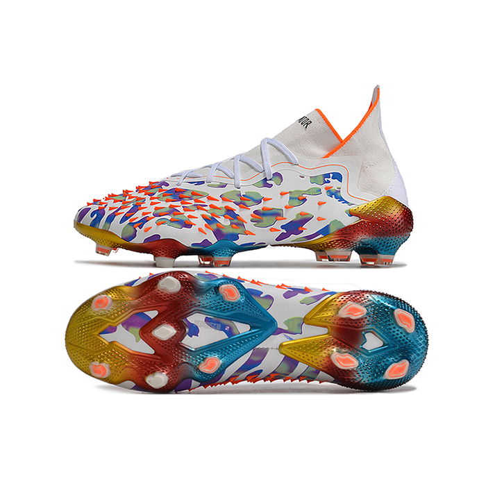 PREDATOR FREAK .1 FG High Soccer Shoes-White/Purple-4704050