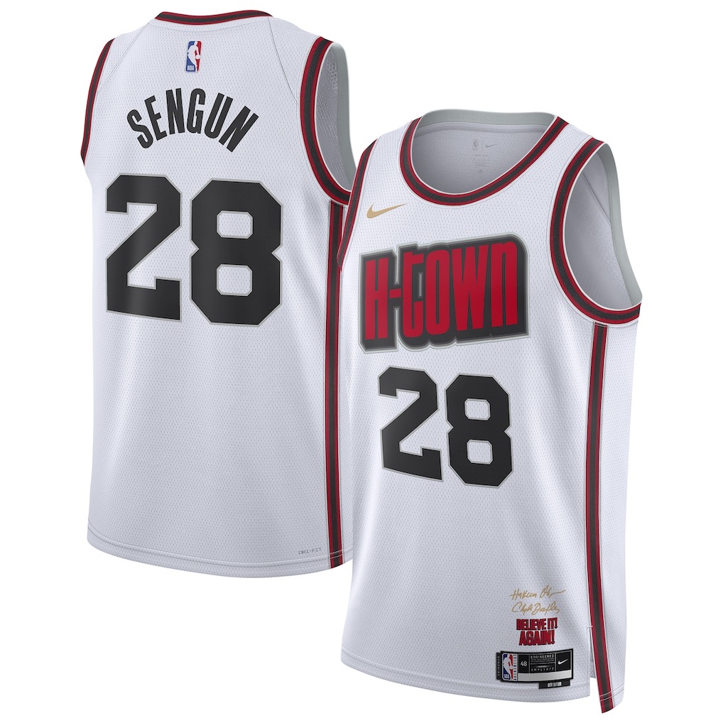 25th season Rockets City White SENGUN #28 City Edition Top Quality Hot Pressing NBA Jersey