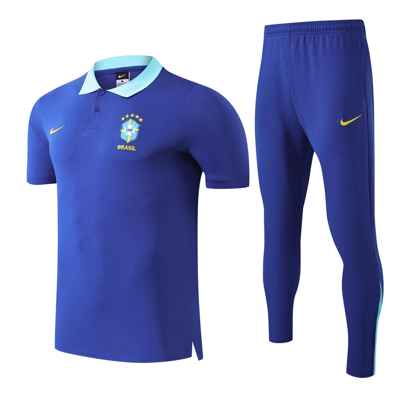 25-26 Brazil Fancy blue Polo Tracksuit