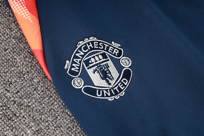 24-25 Man Utd Royal blue Kids Half Pull Tracksuit (童装)(半拉链)