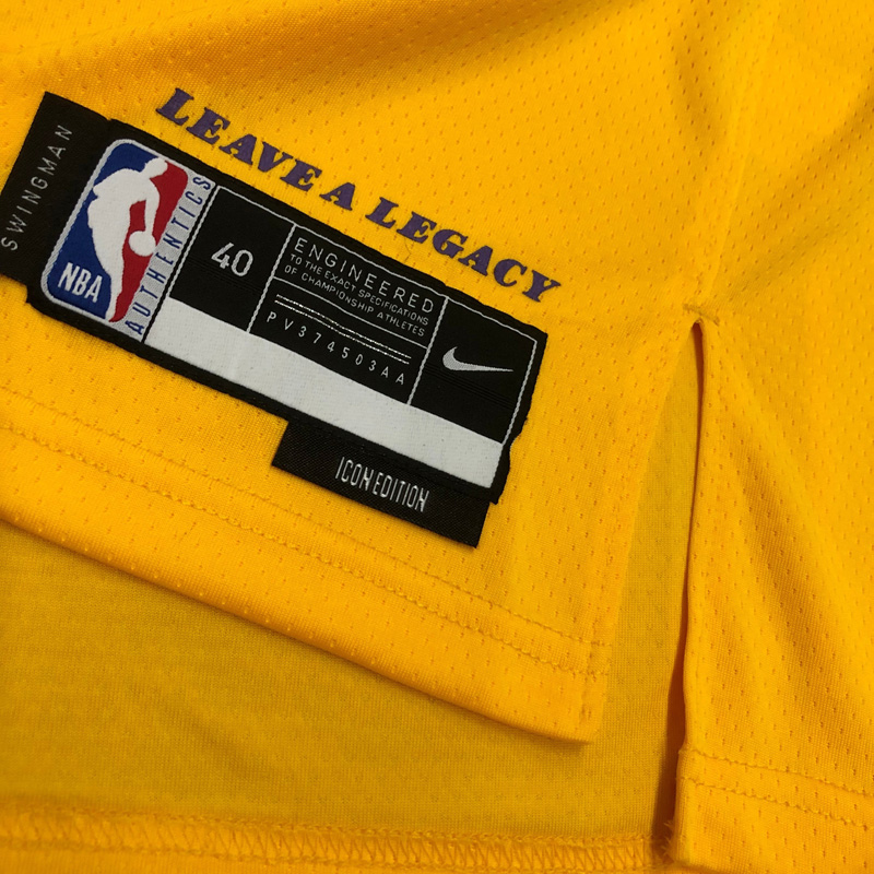 LAKERS RUSSELL #1 Yellow Top Quality Hot Pressi...