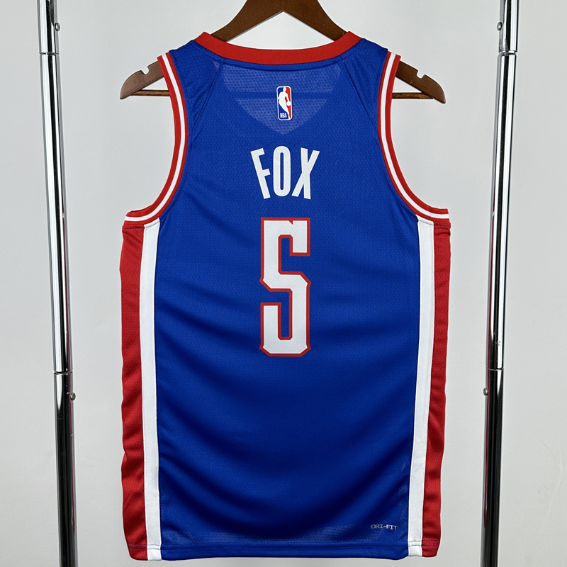 24-25 Kings FOX #5 Blue City Edition Top Quality Hot Pressing NBA Jersey
