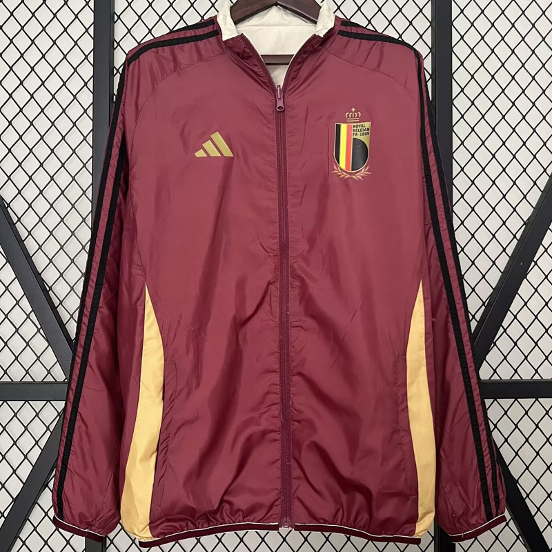 24-25 Belgium Red & Khaki Double Sided Windbreaker (双面风衣)