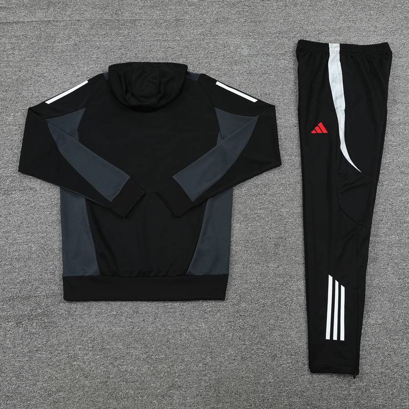 24-25 ManUtd Black Hoodie Tracksuit (卫衣套装)
