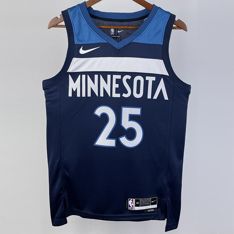 22-23 Timberwolves ROSE #25 Blue Top Quality Ho...