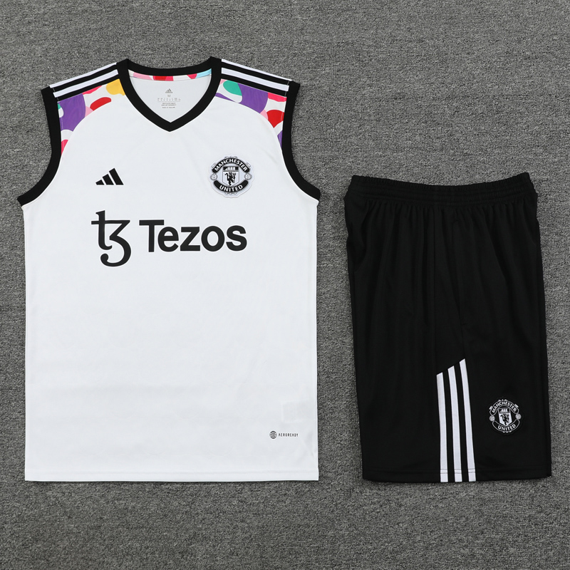 24-25 Man Utd White Tank top and shorts suit