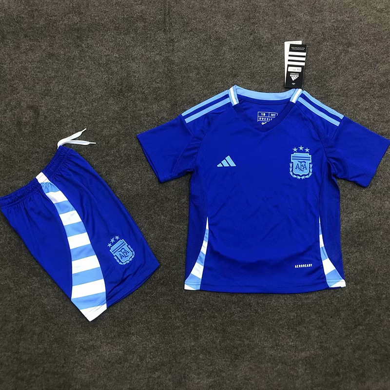 24-25 Argentina Away Kids Soccer Jersey