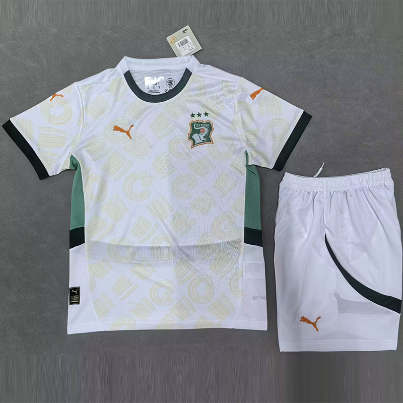 24-25 Ivory Coast Away Kids Soccer Jersey