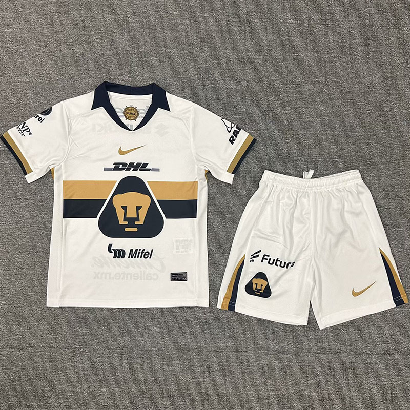 25-26 Pumas UNAM Home Kids Soccer Jersey