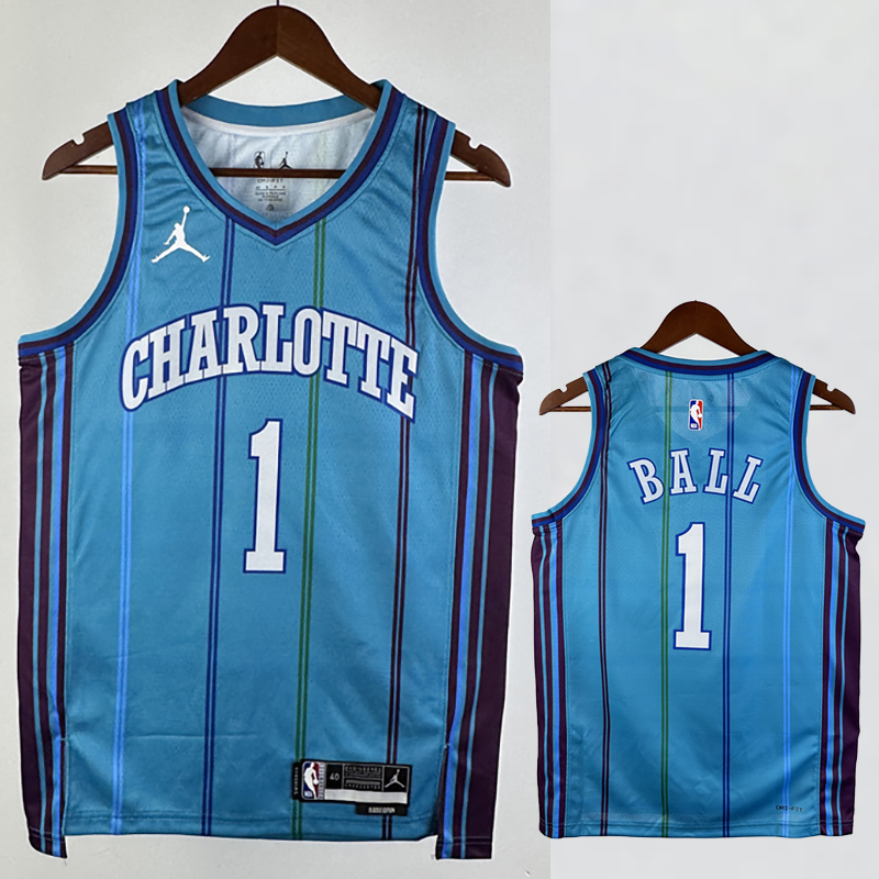 23-24 HORNETS BALL #1 Blue Top Quality Hot Pres...