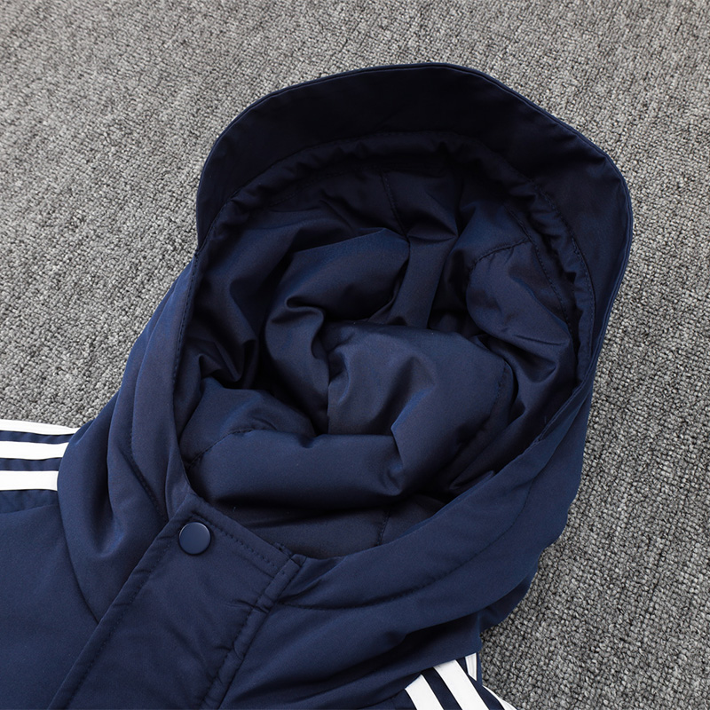 24-25 Bayern Royal Blue Hooded Windbreaker Fabric Cotton Coat #G199(红标)