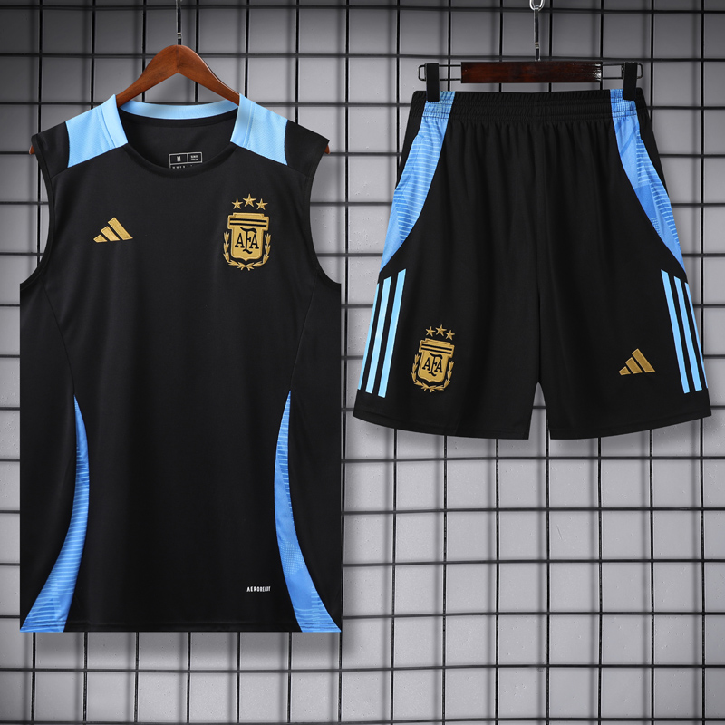 24-25 Argentina Black Tank top and shorts suit