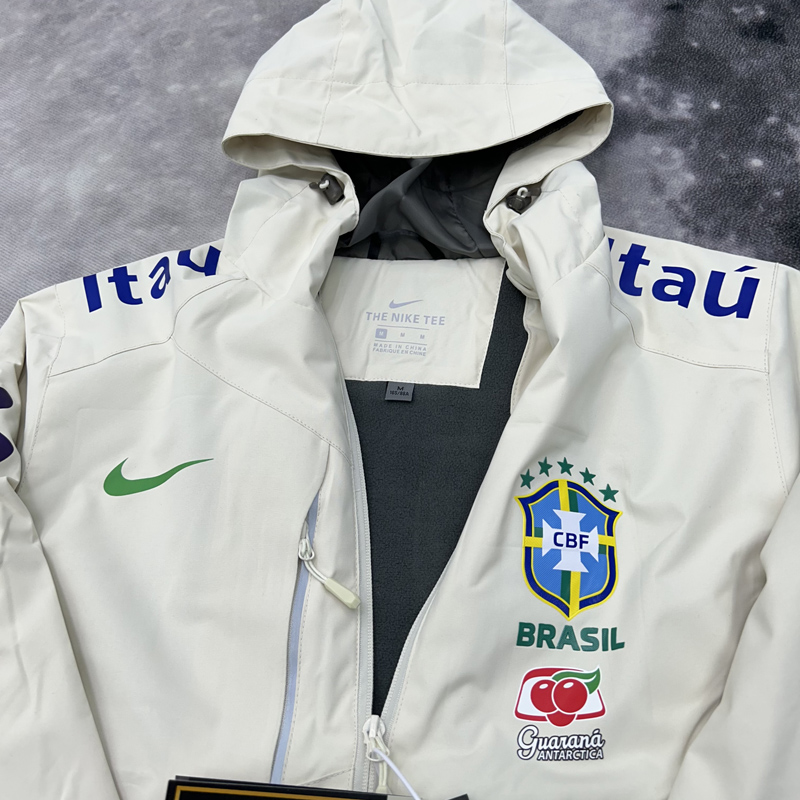 24-25 Brazil Velvet Thickened warm White Outdoor Jackets #103加绒冲锋衣