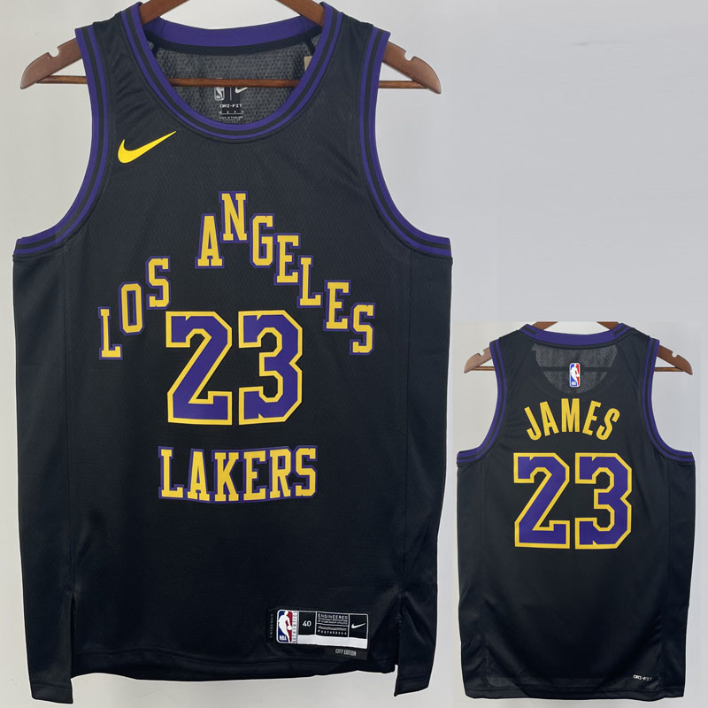 23-24 LAKERS JAMES #23 Black City Edition Top Q...