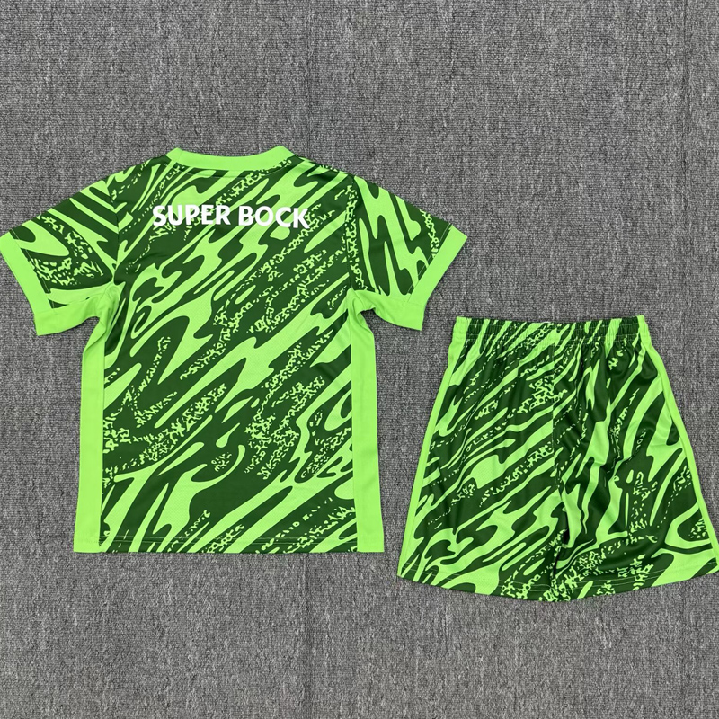 25-26 Sporting Lisbon Green Goalkeeper Kids Soccer Jersey