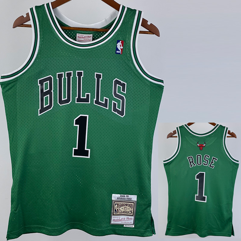 2008-09 BULLS ROSE #1 Green Retro Top Quality H...