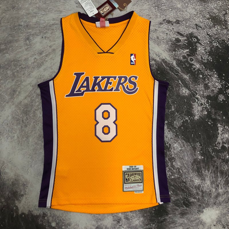 2000 LAKERS BRYANT #8 Yellow Retro Top Quality ...