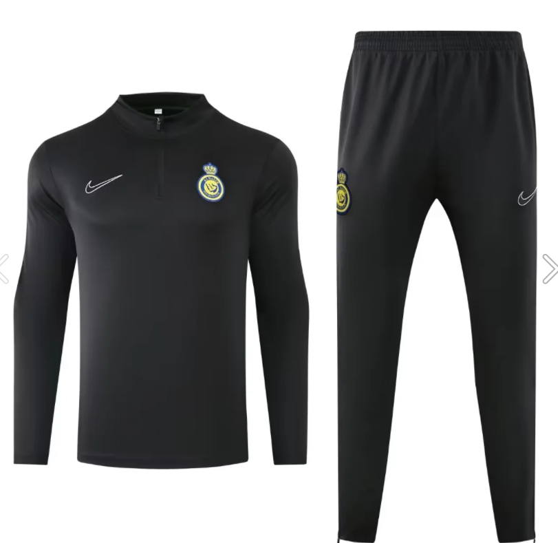 24-25 Al-Nassr Black Half Pull Tracksuit (半拉链)