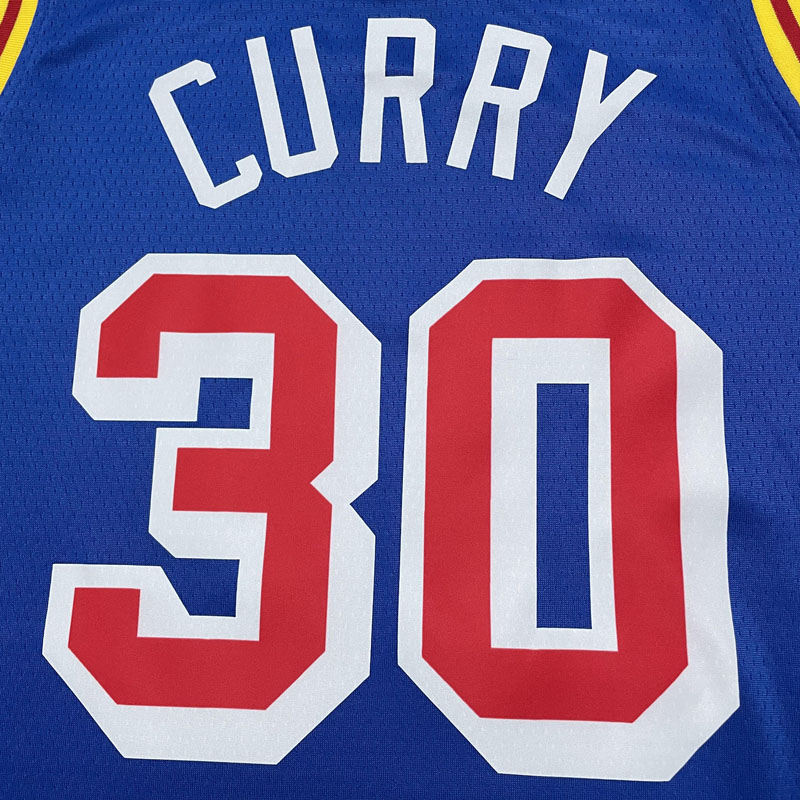 Warriors CURRY #30 Blue 75th Anniversary Retro ...