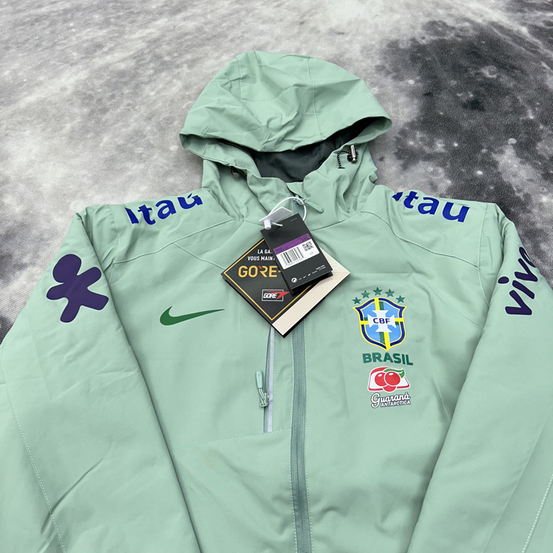24-25 Brazil Velvet Thickened warm Green Outdoor Jackets #103加绒冲锋衣